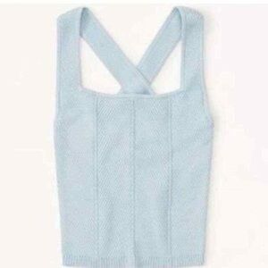 Abercrombie & Fitch Sage Green/Blue Sleeveless Sweater Tank Top